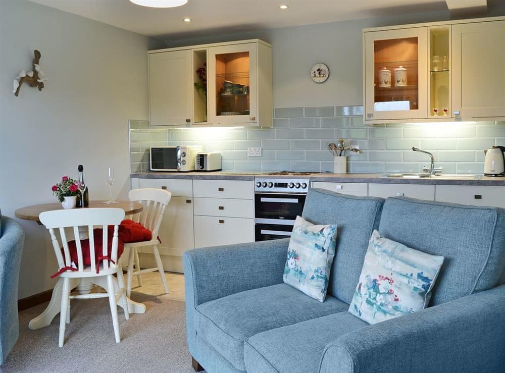 Welcoming open plan living space at The Linhay, 