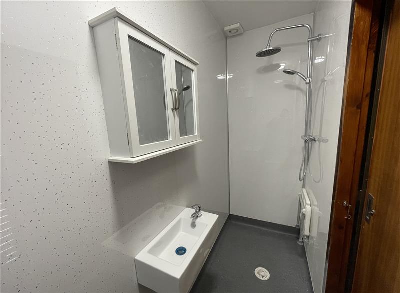 This is the bathroom at Hidden House Hebrides, Stornoway