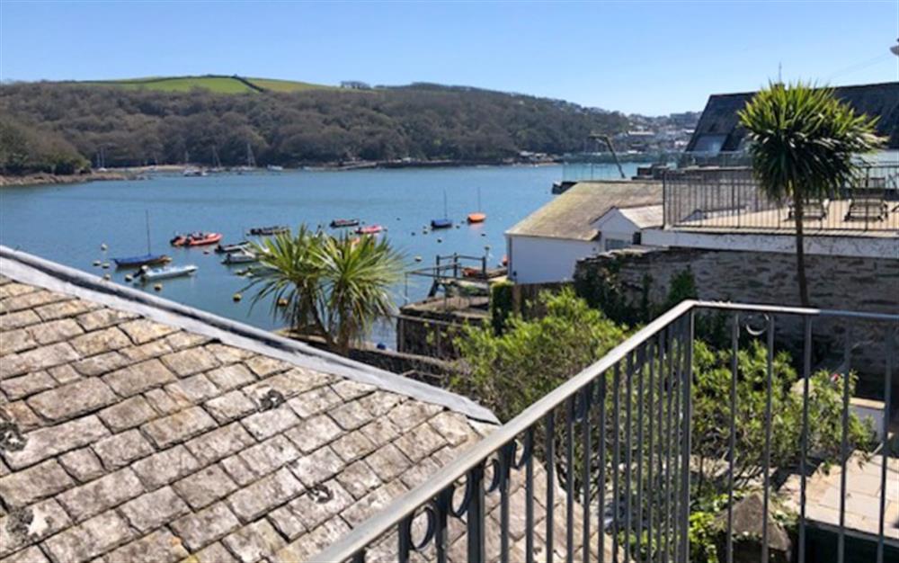 Little balcony with river view from the lounge at Hideaway in Fowey