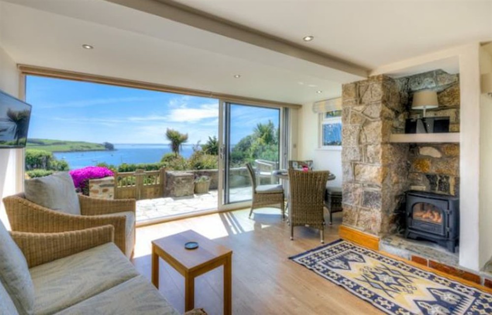 Living area at Hideaway in St Mawes, Cornwall