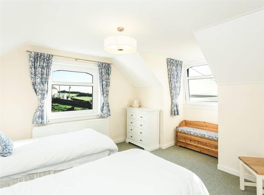 Twin bedroom at High Auchenlarie Cottage in Near Gatehouse of Fleet, Kirkcudbrightshire