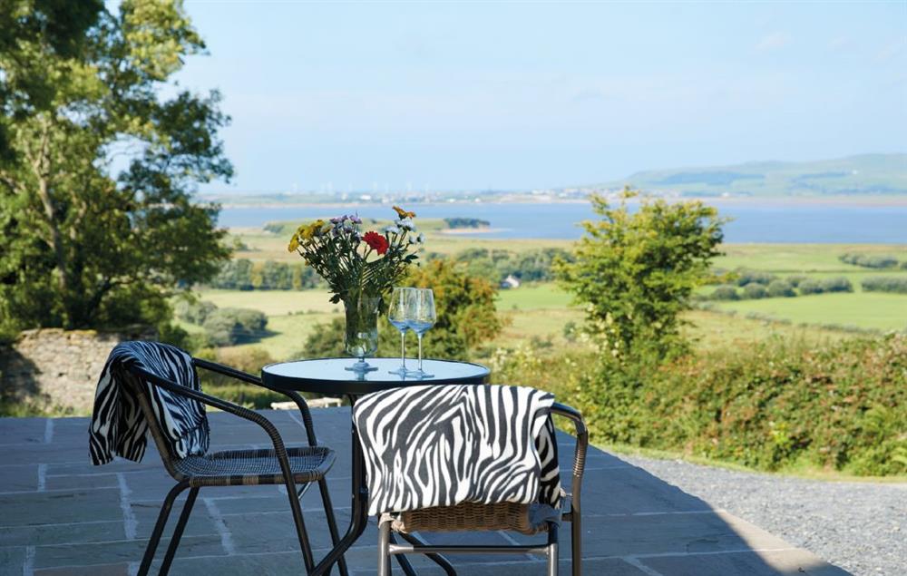 Enjoy the coastal views from the patio at High Bridge Haven, Kirkby-in-Furness