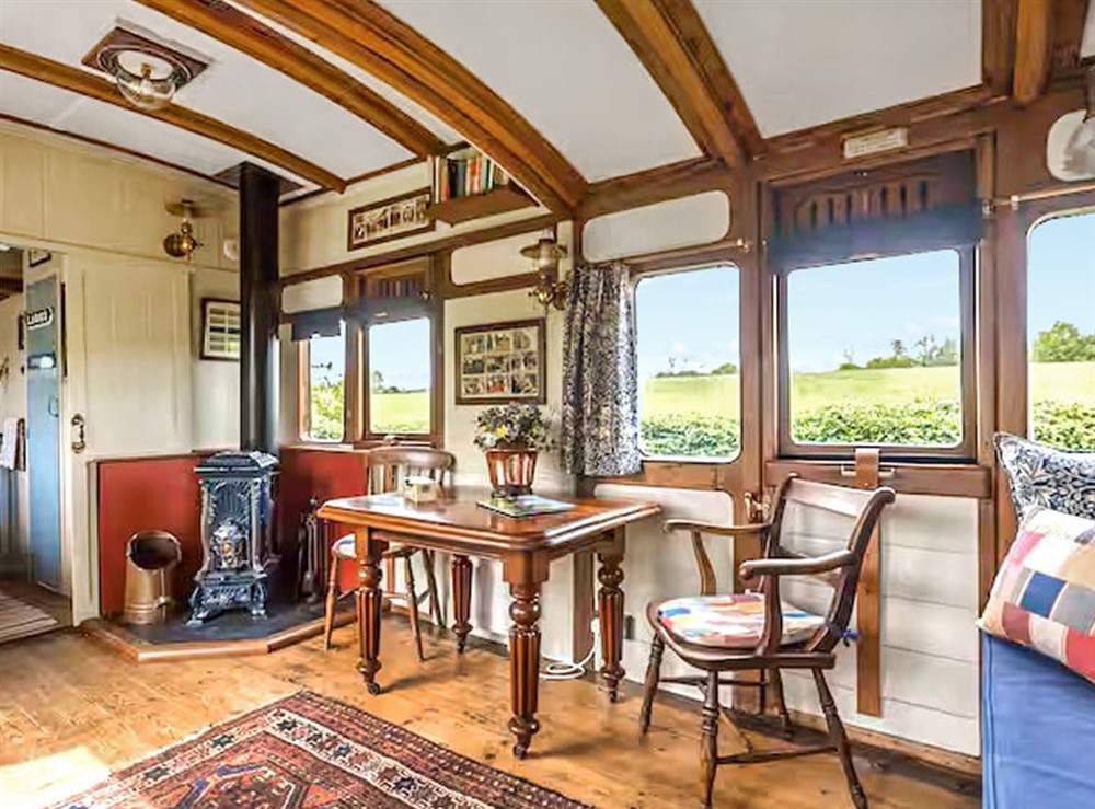 Dining Area at High Cross Camping Coach in Netherbury, Dorset