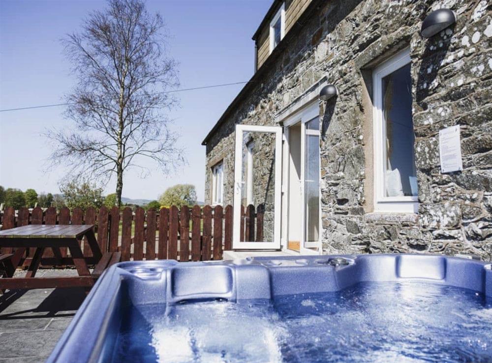 Private hot tub for 6 at High Kirkland Holiday Cottages: Cottage 2 in Kirkcudbright, Kirkcudbrightshire