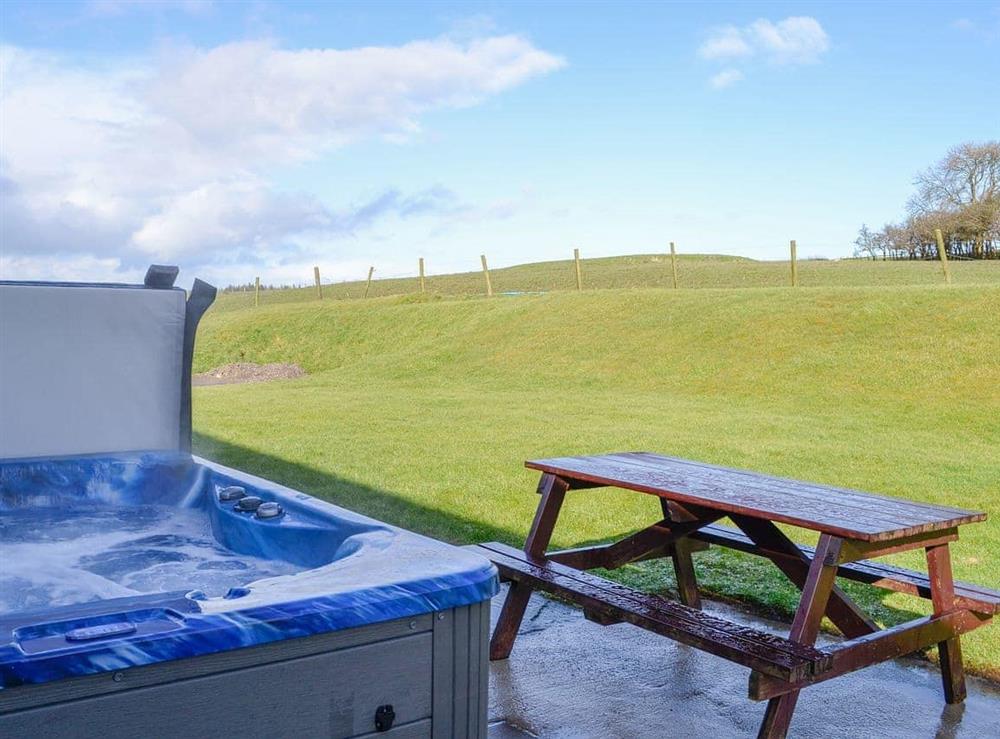Hot tub at High Kirkland Holiday Cottages: Cottage 3 in Kirkcudbright, Kirkcudbrightshire