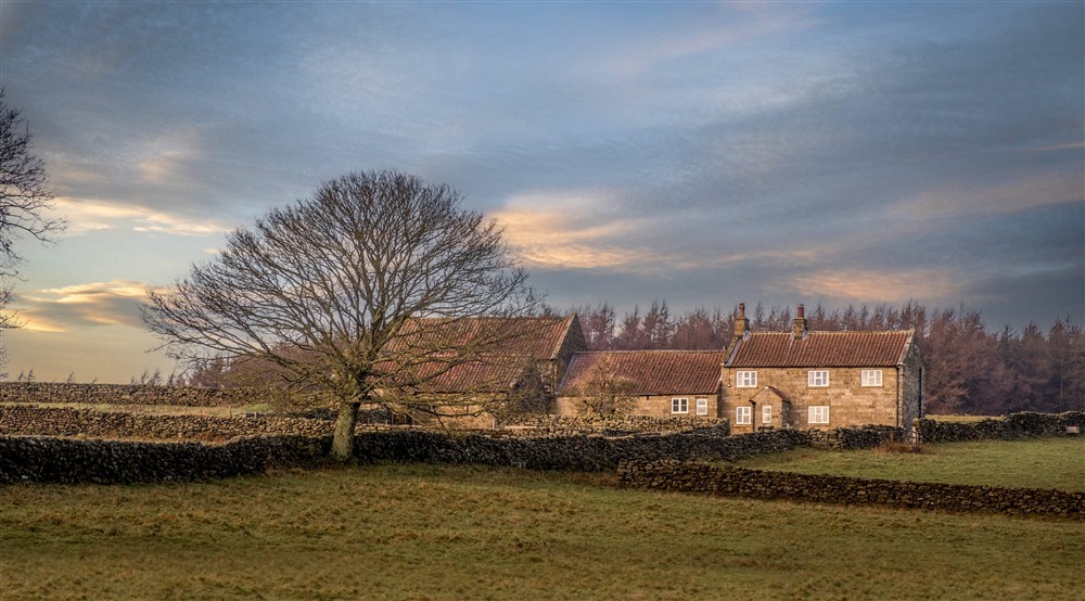The exterior of High Lidmoor Farmhouse, Yorkshire at High Lidmoor Farmhouse in Kirkbymoorside, North Yorkshire