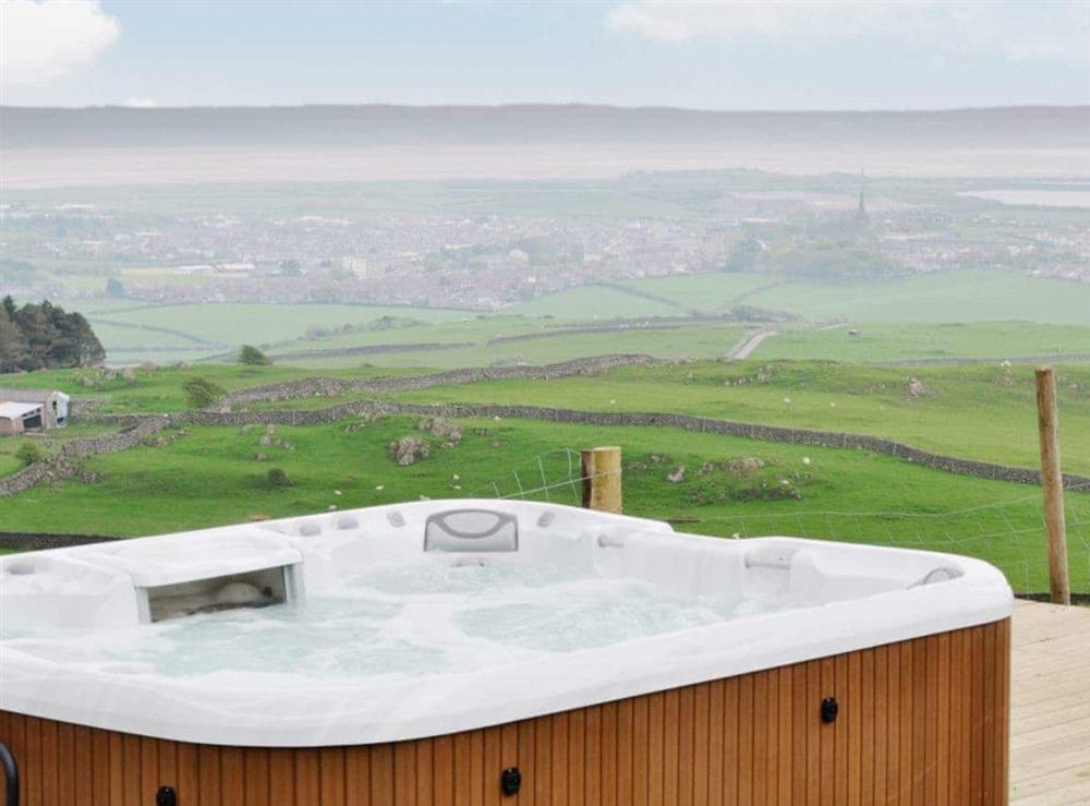 Hot tub at High Lowscales Farm in Millom, Cumbria