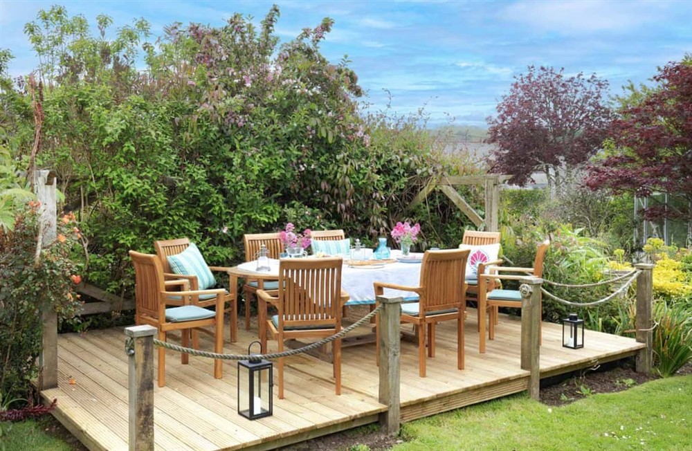Decking at High Meadows in St Mawes, Cornwall
