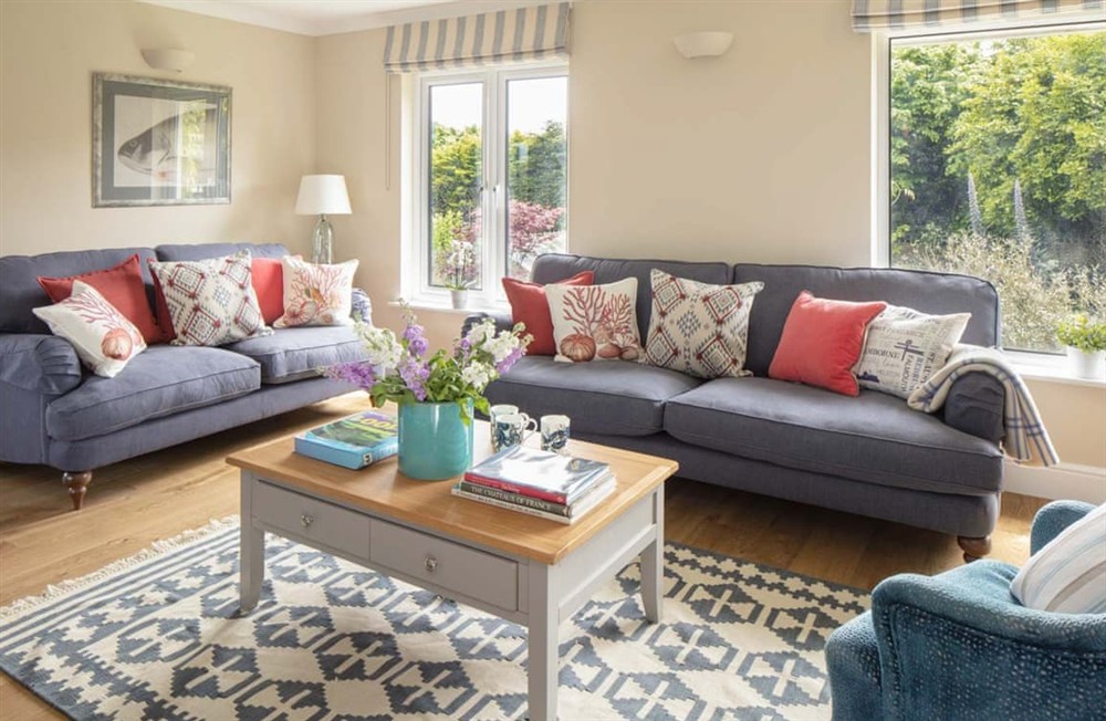 Living area at High Meadows in St Mawes, Cornwall
