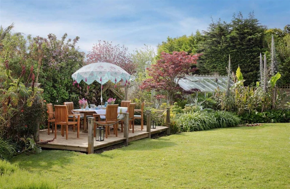 Outdoor area at High Meadows in St Mawes, Cornwall