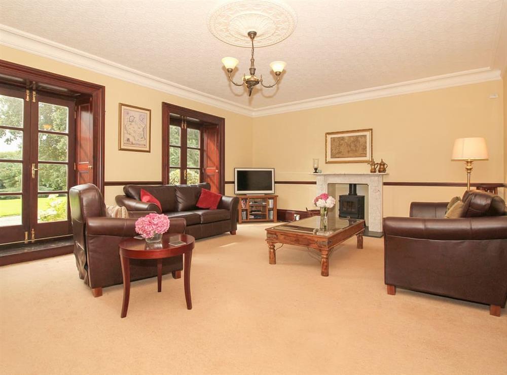 Living room at High Park House in Littleham, near Bideford, Devon