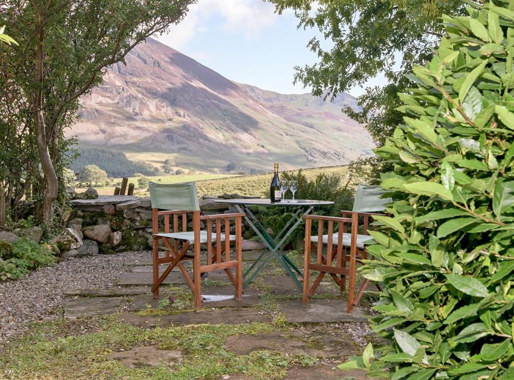 Sitting-out-area at High Park in Loweswater, Cockermouth, Cumbria., Great Britain