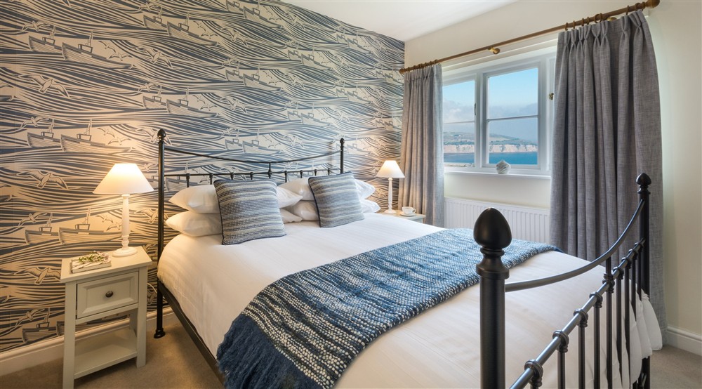 The main bedroom at High Peak in Scarborough, North Yorkshire