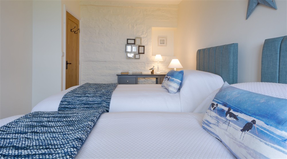 The twin bedroom at High Peak in Scarborough, North Yorkshire