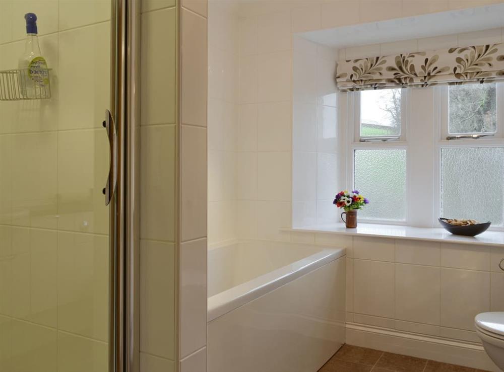 Family bathroom with bath and separate shower cubicle at High Rigg (VB Gold Award) in Keswick, Cumbria