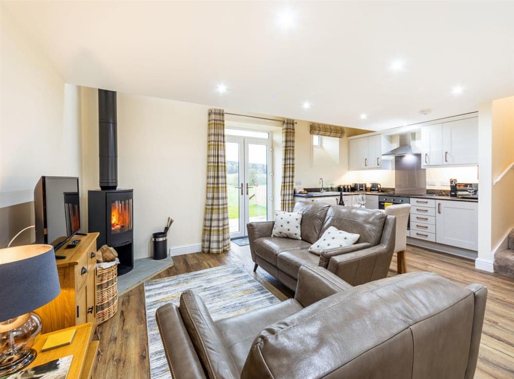 Open plan living space at Ferny Rigg Byre, 