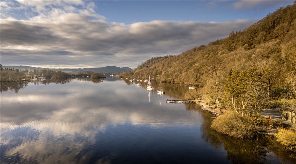 Lake Windermere, in the Lake District, Cumbria at High Strawberry Gardens in Near Hawkshead, Cumbria