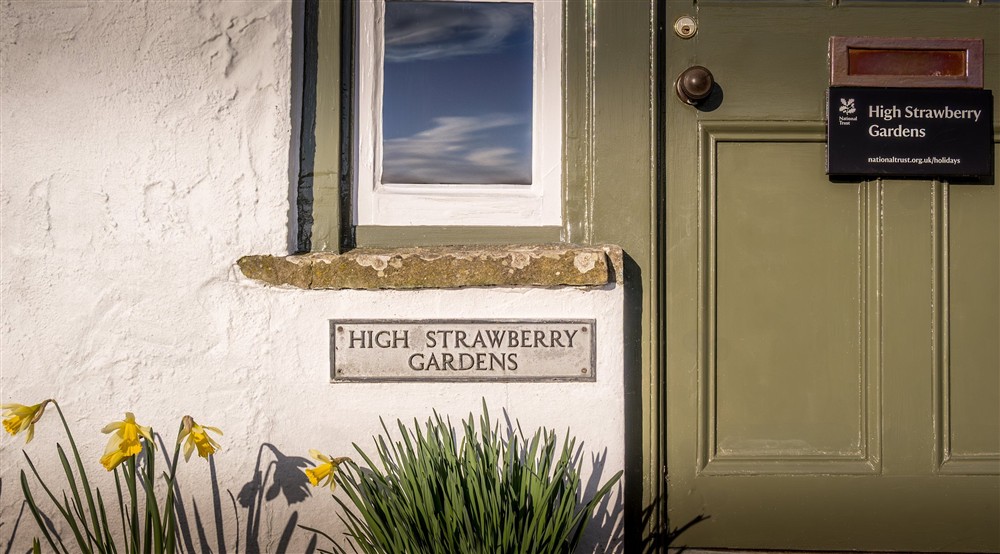 The door to High Strawberry Gardens, Cumbria at High Strawberry Gardens in Near Hawkshead, Cumbria
