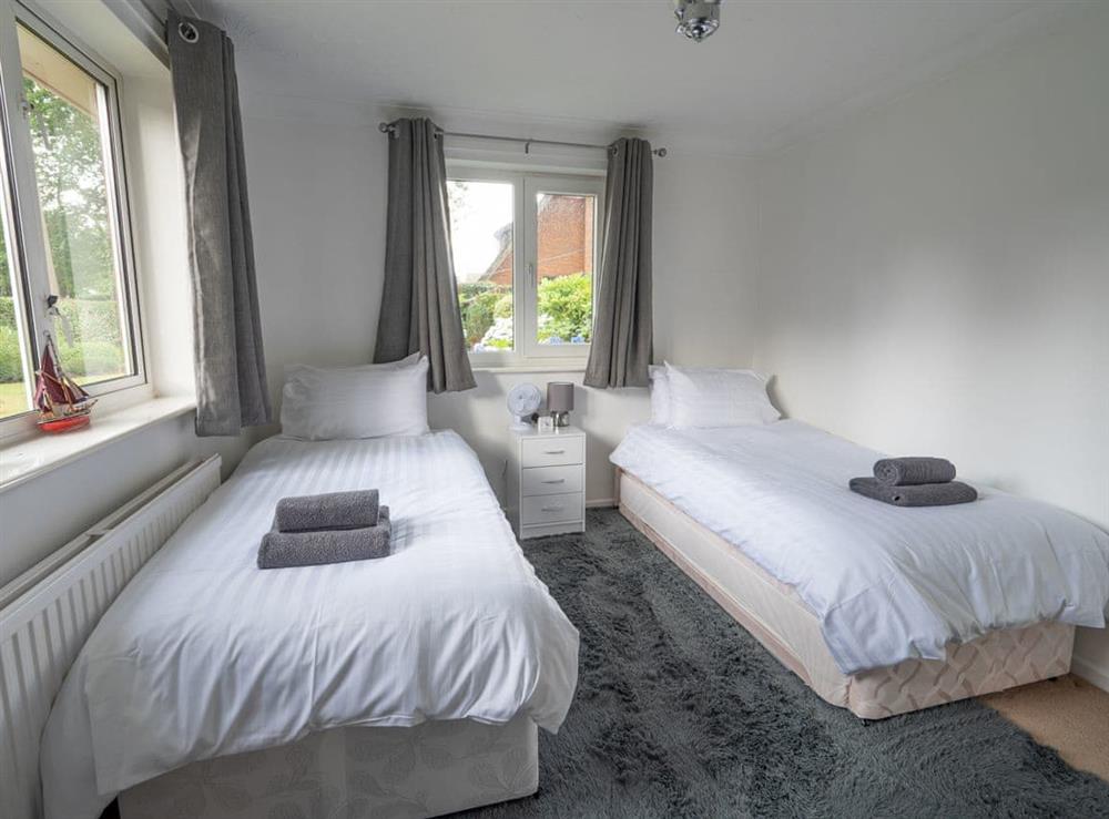 Twin bedroom at High Trees in High Kelling, near Holt, North Norfolk, England
