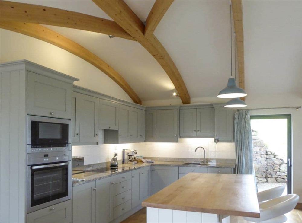 Well-equipped fitted kitchen at High Trodigal in Machrihanish, near Campbeltown, Argyll