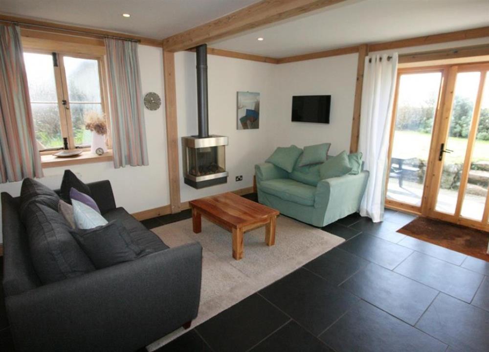 Lounge area at Highcliff Cottage in Sennen