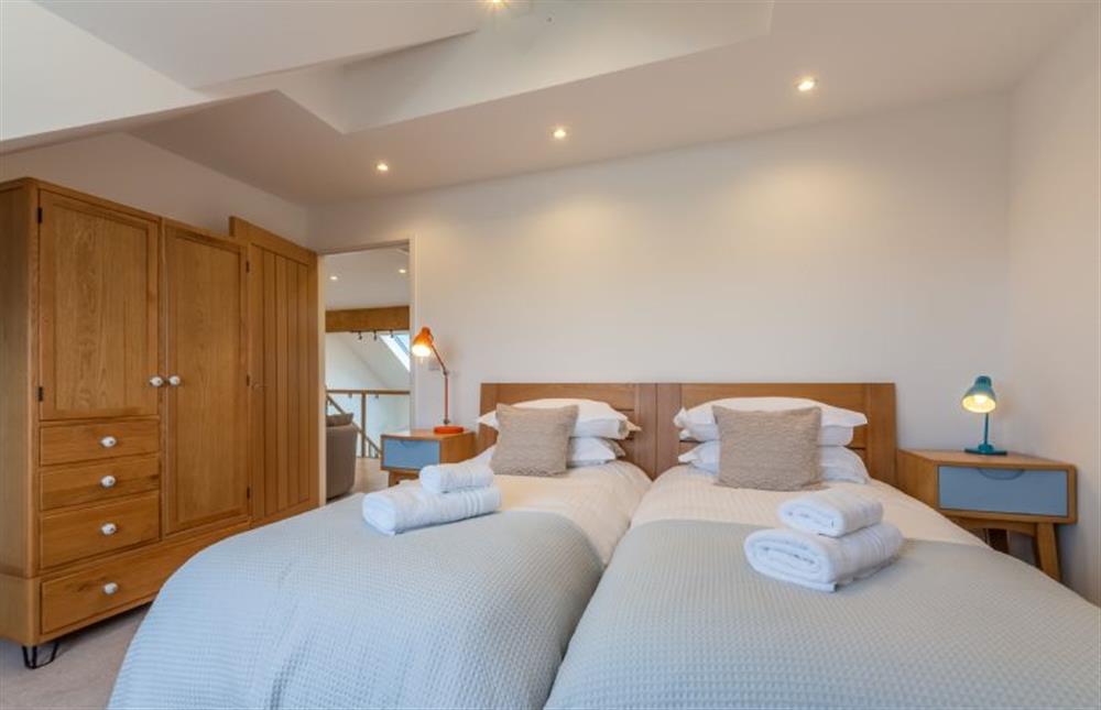 Bedroom four, spacious twin bedroom at Highcroft, St Minver