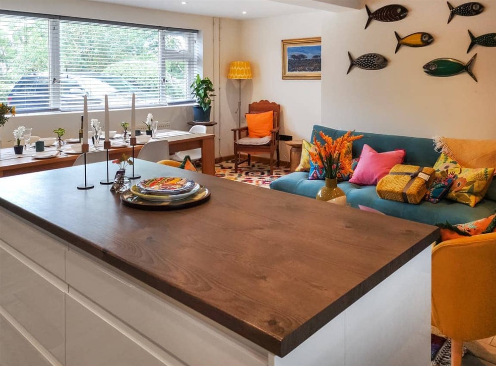 Open plan living space at Higher Alscott Annexe in Torrington, Devon