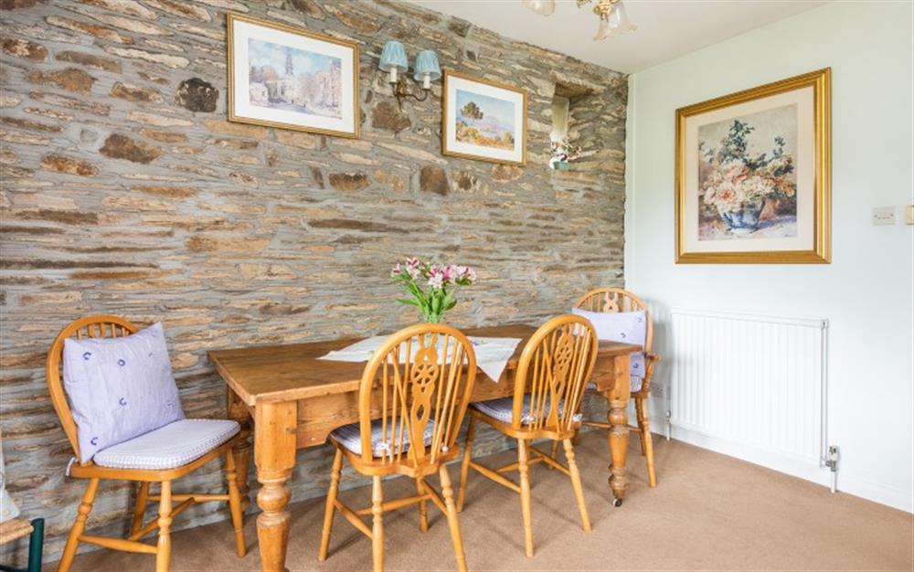 A closer look at the dining area.  at Higher Beneknowle Cottage in Diptford