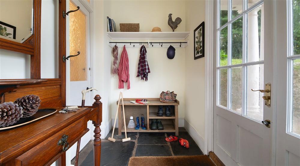 The entrance hall at Higher Brownstone Farm in Nr Kingswear, Devon