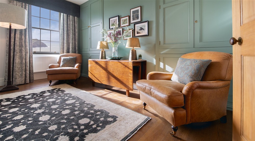 The sitting room at Higher Brownstone Farm in Nr Kingswear, Devon