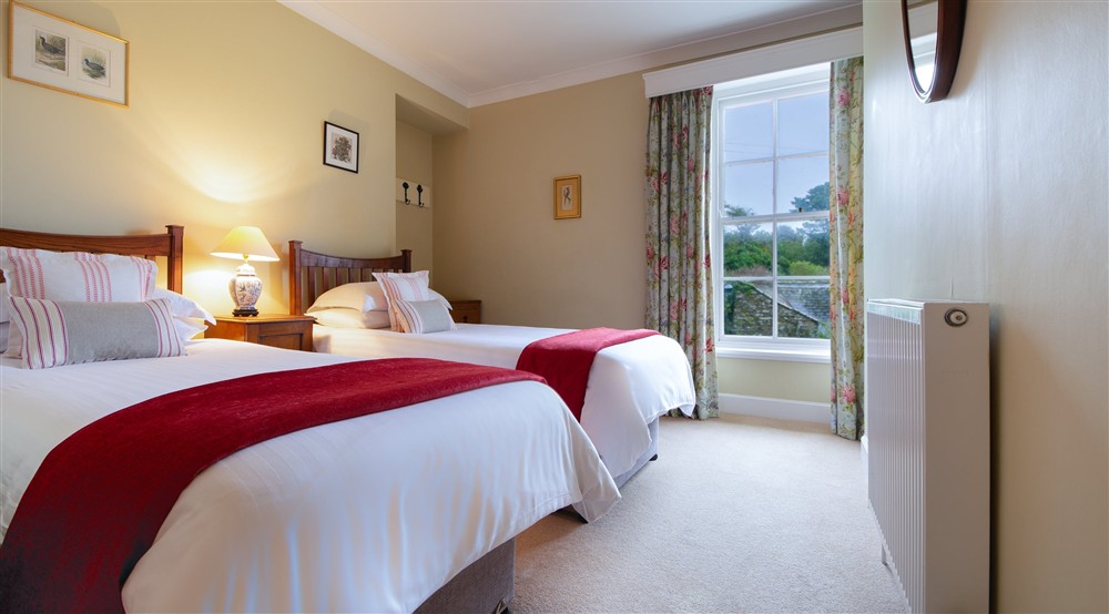 Twin bedroom at Higher Brownstone Farm in Nr Kingswear, Devon