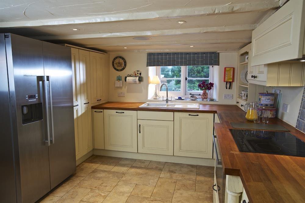 Modern kitchen at Higher Collaton Cottage in Malborough, Nr Salcombe