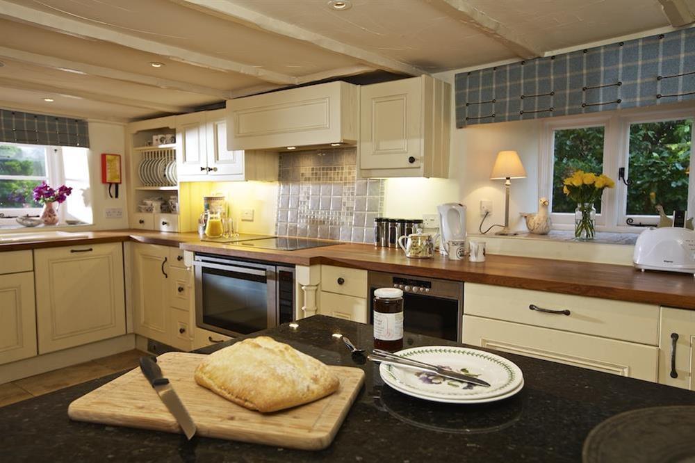 Well equiped kitchen at Higher Collaton Cottage in Malborough, Nr Salcombe