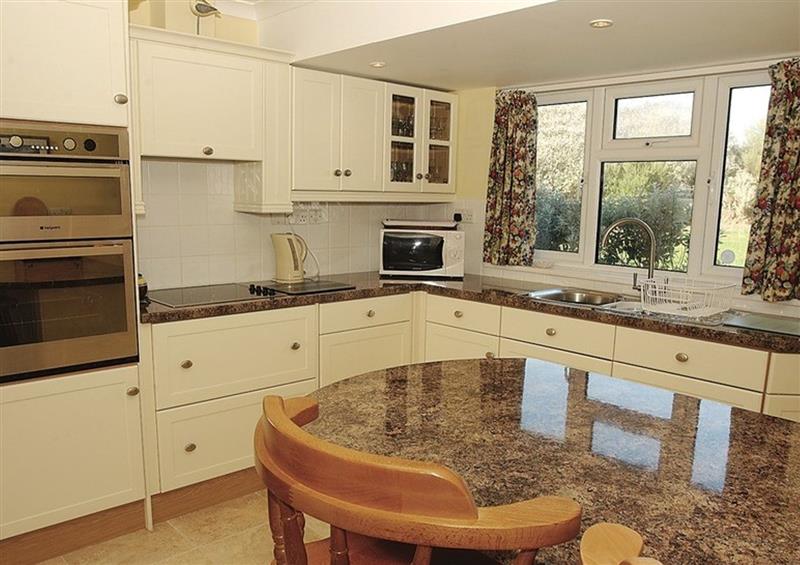 This is the kitchen at Higher Crawallis, Daymer Bay