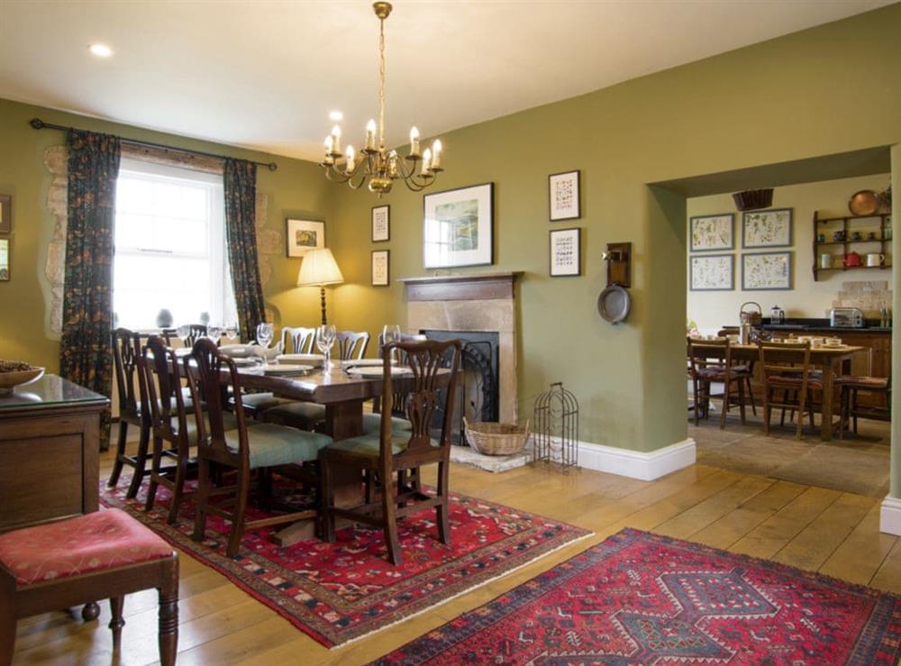 Spacious dining room conveniently adjoins the kitchen at Higher Scarcliffe in Broughton, near Skipton, North Yorkshire
