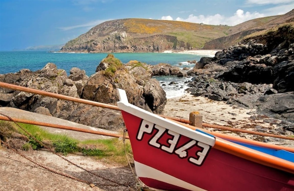 Beach at Higher Trewellard Hill Farm in Cape Cornwall, England