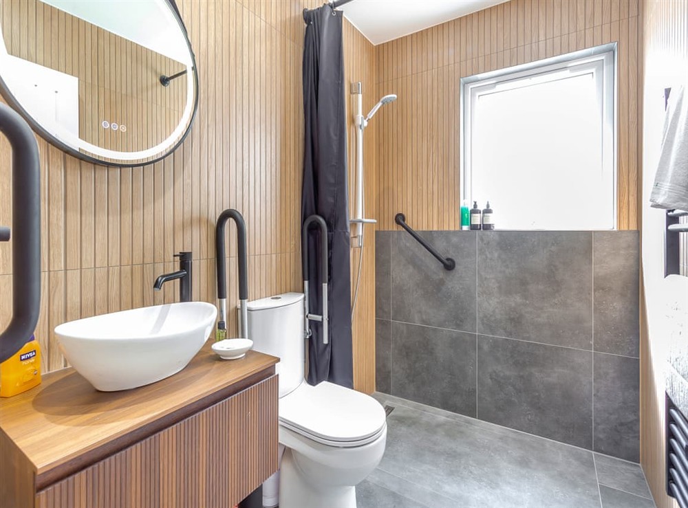 Shower room at Highland Sanctuary in Dornoch, Sutherland