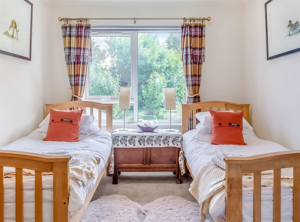 Twin bedroom at Highland Sanctuary in Dornoch, Sutherland