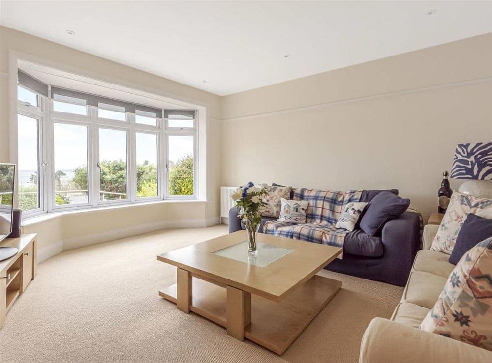 2nd sitting room with TV at Highlands in St Mawes, Cornwall