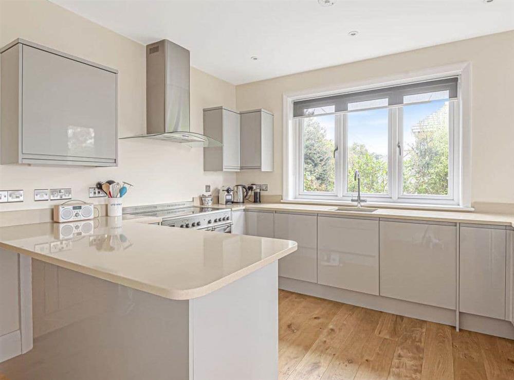 Luxury Kitchen to the open plan area at Highlands in St Mawes, Cornwall