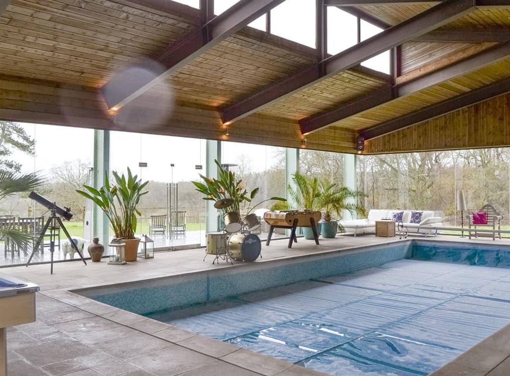 Indoor swimming pool at Highmoor Park Cottage in Highmoor, near Henley-on-Thames, Oxfordshire