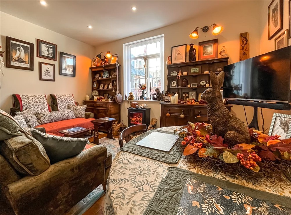 Living area at Hildas Hideaway in Whitby, North Yorkshire