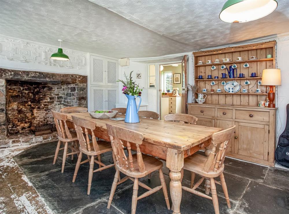 Dining room at Hill Cottage in Poughill, near Bude, Cornwall