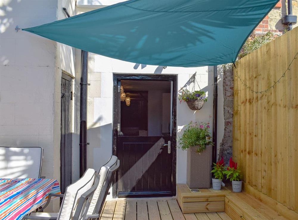 Private decked courtyard area at Hill House Bakery in Ventnor, Isle of Wight