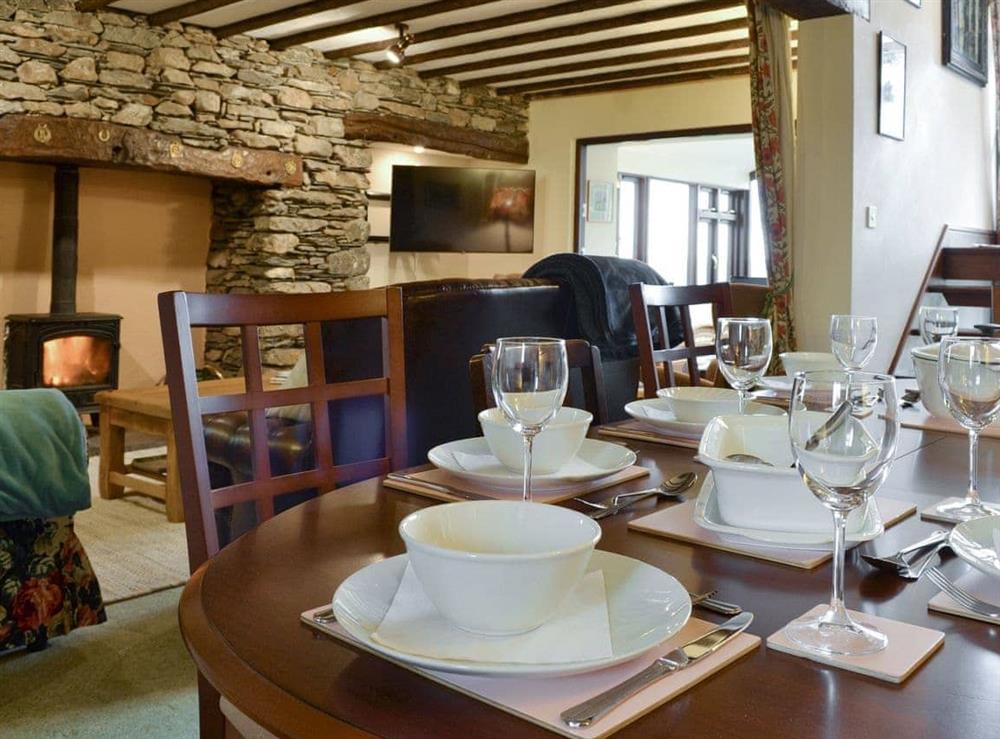 Convenient dining area within living and dining room at Hill Top Barn in Newton-in-Cartmel, near Grange-over-Sands, Cumbria