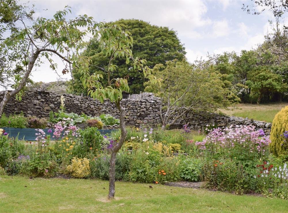 Peaceful garden areas at Hill Top Barn in Newton-in-Cartmel, near Grange-over-Sands, Cumbria