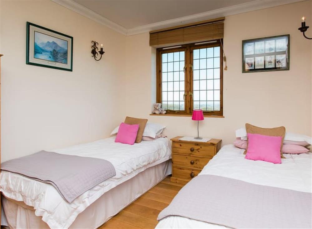 Charming twin bedroom at Hill Top in Dairy Farm House, Newport