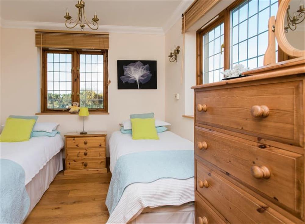 Comfy twin bedroom at Hill Top in Dairy Farm House, Newport