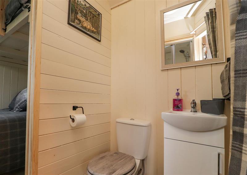 This is the bathroom at Hillcrest Shepherds Hut, Chipping