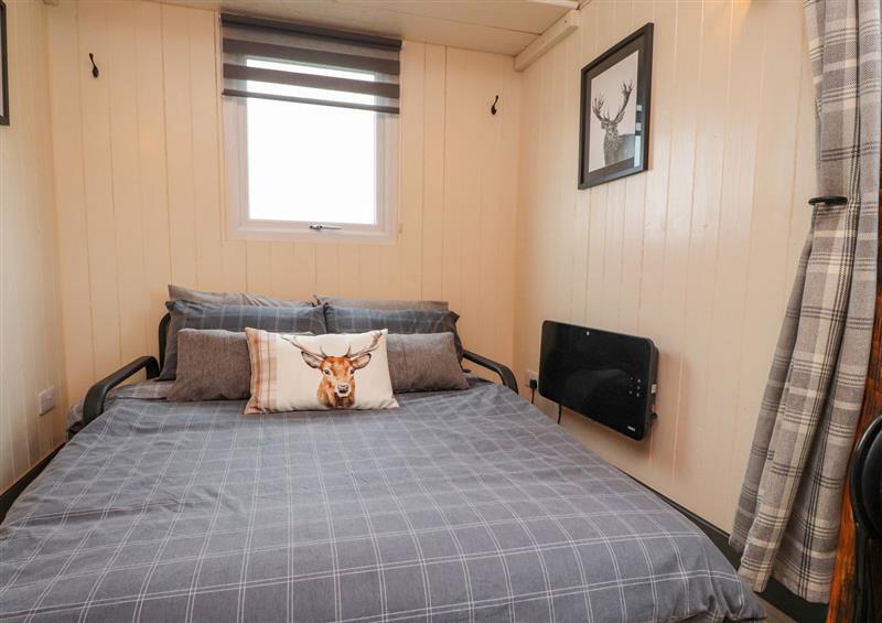 This is the bedroom at Hillcrest Shepherds Hut, Chipping
